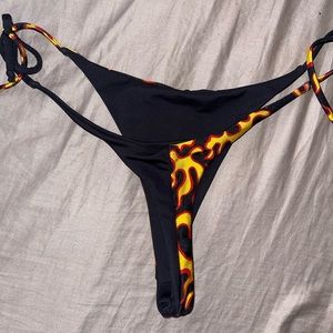 Fire Thong bikini bottoms